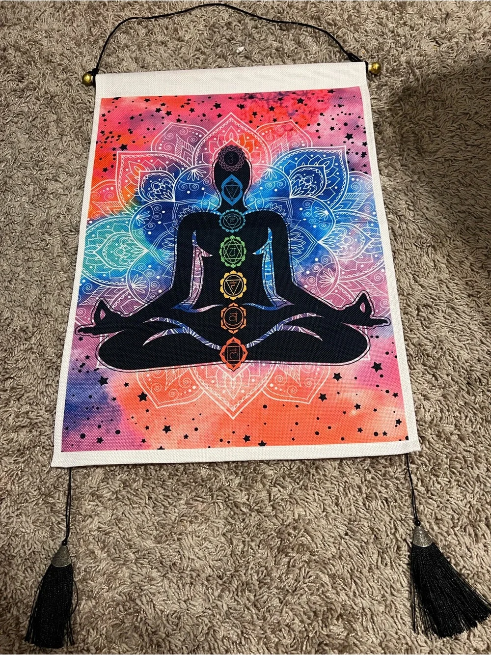 2 Chakra Meditation Wall Hanging - Rainbow Tapestries